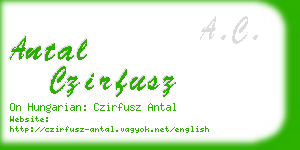 antal czirfusz business card